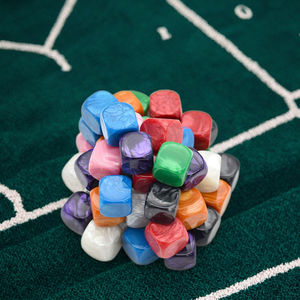 All'ingrosso colori personalizzati 16mm in plastica acrilica pietra D6 dadi gioco 2-colore 6 lati perla D6 cubo - Product Image 4