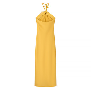 Robes d'Été 2025 pour Femme, <span class=keywords><strong>Dos</strong></span> <span class=keywords><strong>Nu</strong></span> Licou, sans Manches, en Satin Sirène, Ornées de <span class=keywords><strong>Fleurs</strong></span> 3D, Chic pour Soirée et Cérémonie - Product Image 6