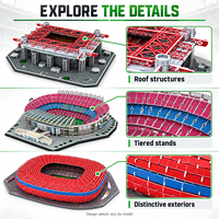 Puzzle 3D Stade de Football DIY – Maquette d'Architecture Miniature pour Fans de Football – Présentoir de Bureau – Plusieurs Designs