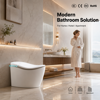 Série Yacht de Luxe - Toilette Intelligente avec Bouclier Mousse 360°, Télécommande, Cuvette Carrée, Sans Limite de Pression d'Eau, Chasse d'Eau Automatique, Séchoir à Air Chaud