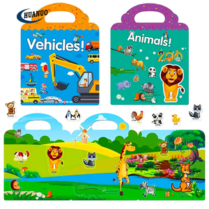 Adesivi da viaggio per bambini libri indaffarati per bambini regali di compleanno per bambini veicolo <span class=keywords><strong>spazio</strong></span> dinosauro libro adesivo silenzioso riutilizzabile - Product Image 3