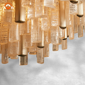 Luminaire suspendu LED en <span class=keywords><strong>tissu</strong></span> et métal artistique - Décoration contemporaine pour résidence haut de gamme et bar - Product Image 5