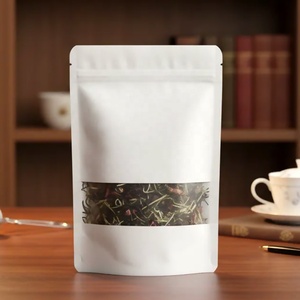 Bolsas de Papel Kraft Blancas con Cierre y Ventana HD, Reutilizables, Impermeables, a Prueba de Humedad, Empaque de Lujo para Alimentos, Dulces y Azúcar - Product Image 1