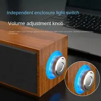 Altavoz Bluetooth Retro Portátil de Madera con Cable para TV y Computadora, Sonido Estéreo 360 HIFI, Altavoz Doble con Bajos Potentes, Altavoz de Pared/Escritorio