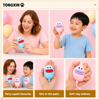 Ballon anti-stress TONGXIN en argile craquante amusant, jouet souple et craquant en gros pour le bureau