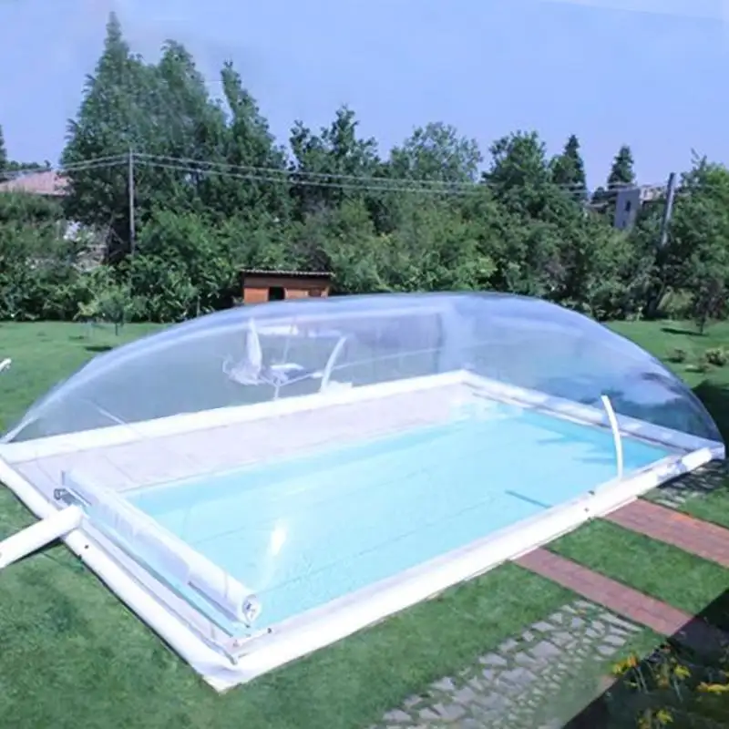 Прозрачная пузырьковая надувная Крышка для бассейна, индивидуальная большая Мобильная водонепроницаемая крыша для бассейна
