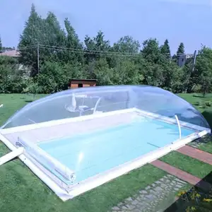 Şeffaf kabarcık şişme havuz örtüsü çadır özelleştirilmiş büyük cep su geçirmez yüzme havuzu çatı