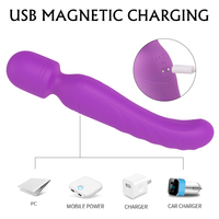 Heizender Zauberstab-Vibrator 2-in-1-Design 9 Modi für G-Punkt- und Klitorisstimulation Leistungsstarkes AV-Erwachsenenspielzeug für Frauen