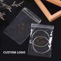 Collier auto-scellant en plastique transparent boucles d'oreilles bague emballage de bijoux pochettes Ziplock Logo personnalisé sacs à bijoux en PVC