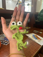 Porte-clés en crochet mignon en forme de bouche de saucisse, grenouille tricotée, canard amusant pour sac à main - Vente en gros