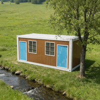 Maison conteneur pliable de 20 pieds, préfabriquée en kit avec panneaux sandwich, pour hôtel, glamping, bureau, école