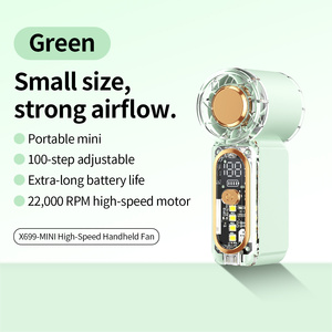 พัดลมคล้องคอแบบพกพา หน้าจอดิจิตอล มอเตอร์ไร้แปรงถ่าน เงียบพิเศษ (29dB) แบตเตอรี่ 500mAh สำหรับกิจกรรมกลางแจ้ง - Product Image 2