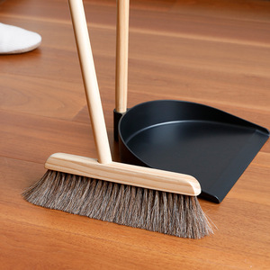 <span class=keywords><strong>Balai</strong></span> vertical en bois de haute qualité et durable avec manche long, brosse en crin de cheval, ensemble balayette et pelle à poignée en bois - Product Image 4