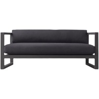 Ensemble de canapés d'extérieur au design nordique moderne avec cadre carré, coussins imperméables, canapé de salon de jardin, table basse et table d'appoint