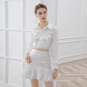 Conjunto <span class=keywords><strong>de</strong></span> <span class=keywords><strong>Falda</strong></span> Elegante <span class=keywords><strong>de</strong></span> Alta Gama para Mujer, <span class=keywords><strong>Blusa</strong></span> <span class=keywords><strong>de</strong></span> Manga Larga <span class=keywords><strong>de</strong></span> Satén, Traje <span class=keywords><strong>de</strong></span> Dos Piezas - Product Image 3