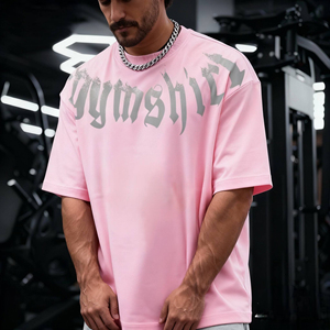 Camisetas Deportivas Personalizadas al por Mayor para Hombre, Camisetas Rosas Extra Grandes para Hombre, Camisetas de Gimnasio de Alta Calidad, Camisetas Lisas para Hombre - Product Image 4