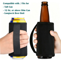 Manchon isotherme antidérapant en néoprène réutilisable avec poignée pour canettes hautes et fines, bouteilles de soda et de bière
