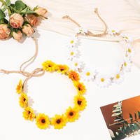 Accessoires cheveux réglables coiffes tressées petite couronne de marguerites bandeaux bandeaux pour femmes