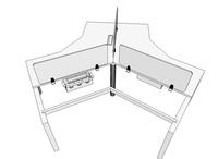 KALN 2026 Vina Green - Table de bureau ouverte avec pieds triangulaires, revêtement poudré, design personnalisé, vente directe usine