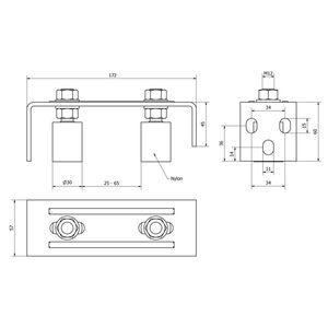 Plaque de guidage réglable en acier inoxydable SKU 9180035 pour fixation de porte en acier inoxydable AISI 304 durable - Product Image 2