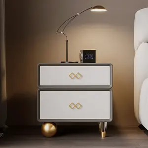 2023 simple light luxury smoky bedside table modern simple Internet celebrity designer storage cabinet bedside cabinet