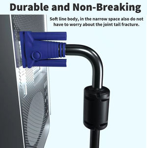 Câble vidéo HD mâle à femelle VGA3 + 6 à alimentation directe de haute qualité avec anneau magnétique Audio et vidéo pour disque de projection d'ordinateur TV - Product Image 3