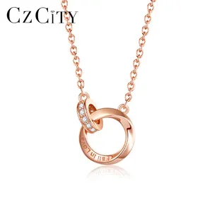 CZCITY Pure 999 Silver Chain Necklace .999 Sterling Designer Fashion Cz Pendant Fine Charm Zircon 999 Silver Jewelry