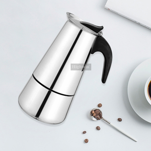 HIGHWIN Italiano <span class=keywords><strong>2</strong></span>/4/6/10 <span class=keywords><strong>Tazas</strong></span> <span class=keywords><strong>Inducción</strong></span> Moka Pot <span class=keywords><strong>Cafetera</strong></span> de acero inoxidable Moka Pot - Product Image 1