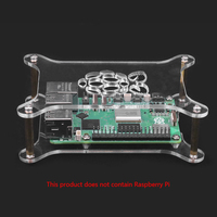 Coque transparente en acrylique multicouche avec logo Raspberry Pi pour Raspberry Pi 5/4B/3B +/3B