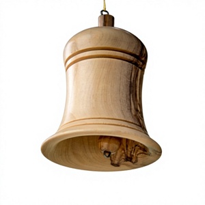 <b>Wooden</b> Hanging Bell Ornament Shape Ceiling Mount <b>Rustic</b> Style Traditional Design Christmas Theme Engraved High Decoration - Product Image 3
