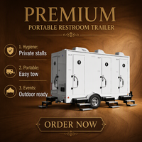 Remorque sanitaire mobile de qualité commerciale avec toilettes portables pour événements, chantiers de construction et camping en plein air