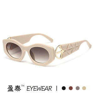 Yingtai Eyewear Cat Eye Sunglasses <b>Pink</b> <b>Frame</b> UV400 Protection Women's Fashion Sun Glasses - Product Image 4