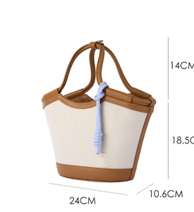 Nuevo Bolso de Mano Tipo Cubo de Moda para Mujer, en Cuero PU, con Cierre Redondo - Product Image 5