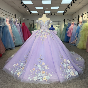 Dy6931 Light Purple Sequined Beading Quinceanera Ball Gown Birthday Girls Party <b>Dress</b> Shoulder Lace <b>Princess</b> <b>Adult</b> Ceremony - Product Image 6