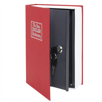 Coffre-fort portable en acier rouge en forme de livre avec clé pour la vente en gros