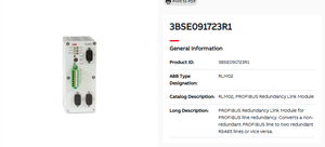 Module de liaison de redondance PROFIBUS RLM02 3BSE091723R1 PLC - Product Image 2
