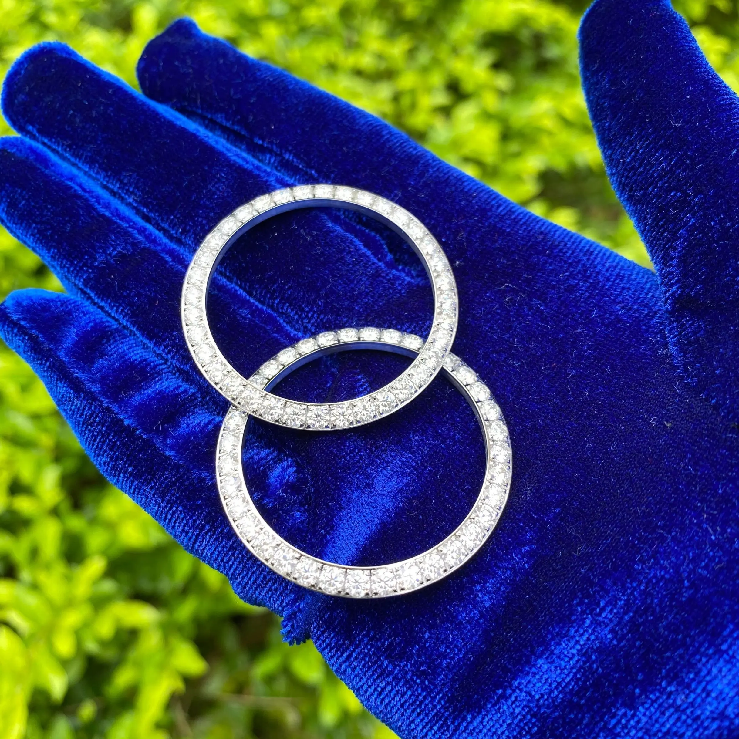 Jam Tangan Mewah 36Mm Kustom Pengaturan Tangan Es Lab VVS Moissanite Jam Tangan Berlian Bezel