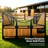 Façades de boxes pour chevaux européennes haut de gamme, structure en acier robuste, panneaux d'écurie pour chevaux avec remplissage en bambou