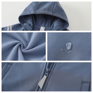 Vestes pour enfants OEM printemps et automne, vestes <span class=keywords><strong>softshell</strong></span> de couleur unie pour garçons, vestes imperméables pour enfants, avec intérieur en polaire fine - Product Image 3