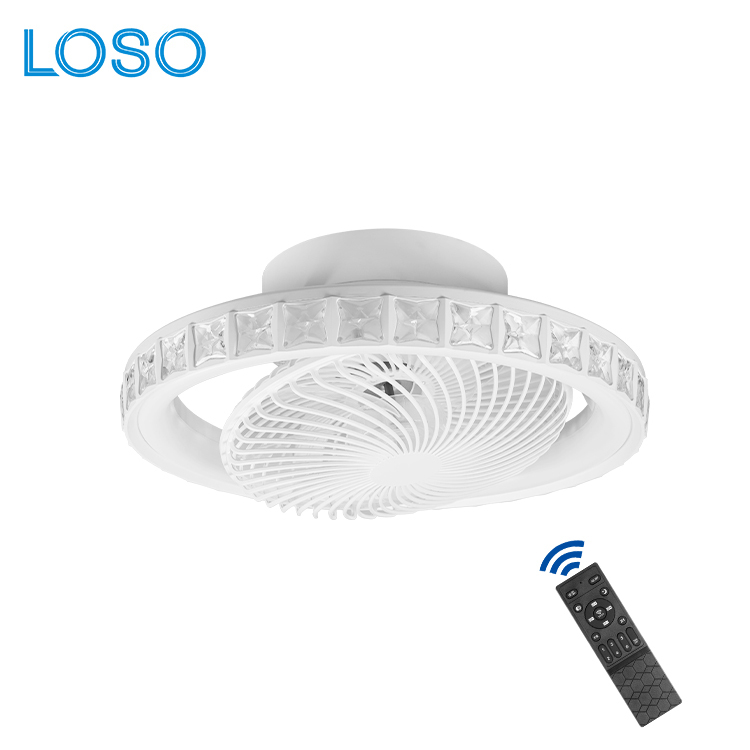 LOSO High Quality Living Room Store 33W 7 Blades Fan Light 6 Speeds Remote Control Dimmable LED Ceiling Fan With Lamp