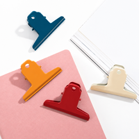 Clip métallique OEM personnalisé de 75 mm en forme de montagne, coloré, à longue queue, non magnétique, pour documents de bureau et scolaires