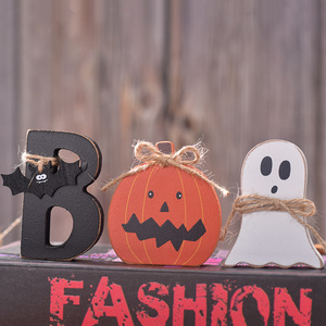Wooden Halloween BOO Ghost Figurines Decorations Indoor <b>Party</b> <b>Table</b> Display Large Medium Small Size Tree Material - Product Image 2