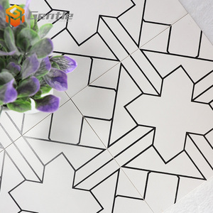 Phong Cách Đơn Giản Nội Thất 20*20CM Đen Mix Trắng Mô Hình Tường Gạch Gốm Tầng Gạch Nghệ Thuật Cho Trang Trí Phòng Tắm - Product Image 2