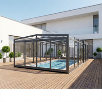 Foshan EXW DDP 5x3 Aluminium Manuelle Elektrische Motorisierte Poolüberdachung Hotel-Schwimmbadabdeckung