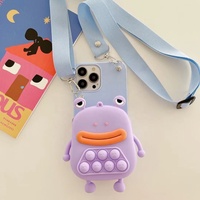 Coque de téléphone MOKO ISO BSCI antichoc en silicone avec motif de grenouille de dessin animé, sangle bandoulière, pour iPhone 11, 12 Mini, 13, 14 Pro Max, Xs
