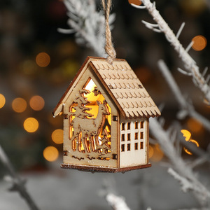 Casas de Madera para <span class=keywords><strong>Pueblo</strong></span> Navideño, Mini Casas de Madera Navideñas, Regalo para Decoración de Fiestas Navideñas de Invierno - Product Image 4