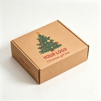 Boîte en carton ondulé biodégradable pour Noël, avec 4 compartiments, pour chocolats, bonbons, macarons, boîte cadeau, laminage imperméable