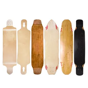 Großhandel OEM Hersteller Bambus Carbon Faser uncut Benutzerdefinierte Leere Skateboard ahorn tanzen longboard deck