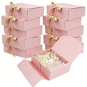 Foldable Customized Shape Recycled Kraft Paper Bridesmaid Wedding Favour Candle Gift Boxes Ribbon Baby Shower <strong>Groomsmen</strong> <strong>Proposal</strong> - Product Image 2