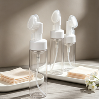 Bouteille de mousse moussante en PET, flacon pompe avec tête de brosse, flacon en plastique pour nettoyant visage en mousse pour le nettoyage de la peau